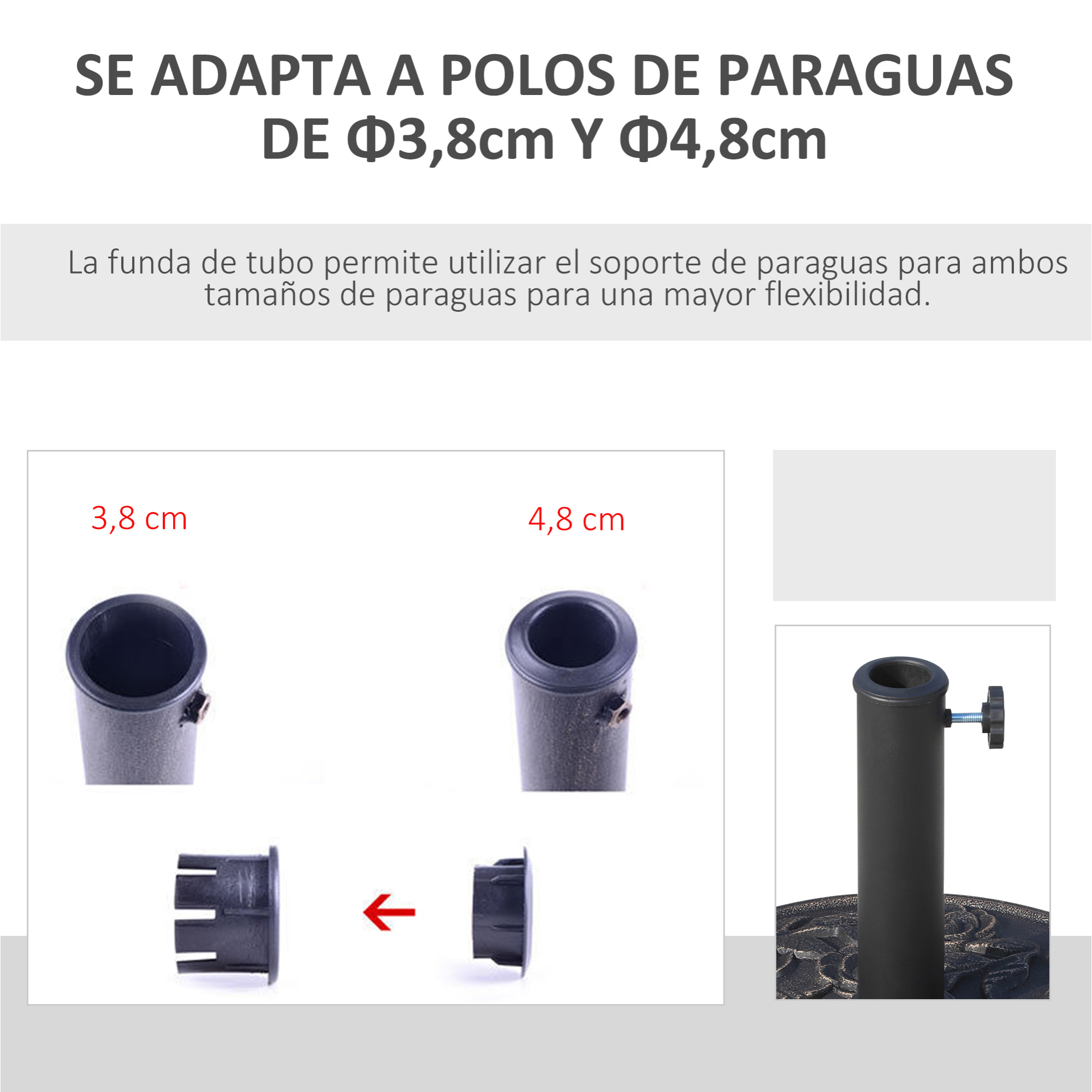 Base de Sombrilla de Resina 45.5 x 34 cm Bronce