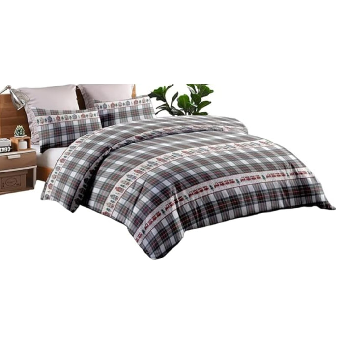 Set copripiumino una piazza e mezza in cotone con sacco e federa, morbido e traspirante, leggero e resistente 118 g/m², ideale per uso quotidiano, certificato OEKO-TEX, facile da lavare, comfort naturale e praticità per la biancheria da letto