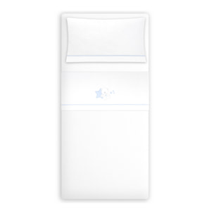 Triptico Minicuna Franela Osito Sentado Bco/Azul