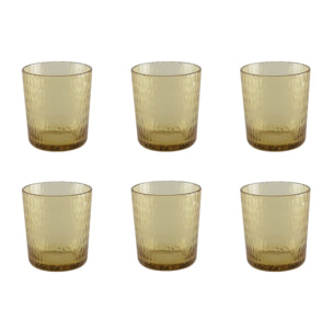 Verres a eau jaune acrylique - lot de 6