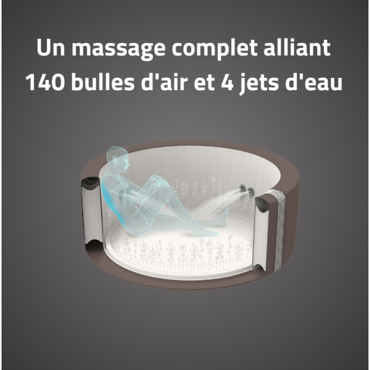 Bestway Spa gonflable rond Lay-Z-Spa Dominica Smart HydroJet Wifi 4-6 personnes