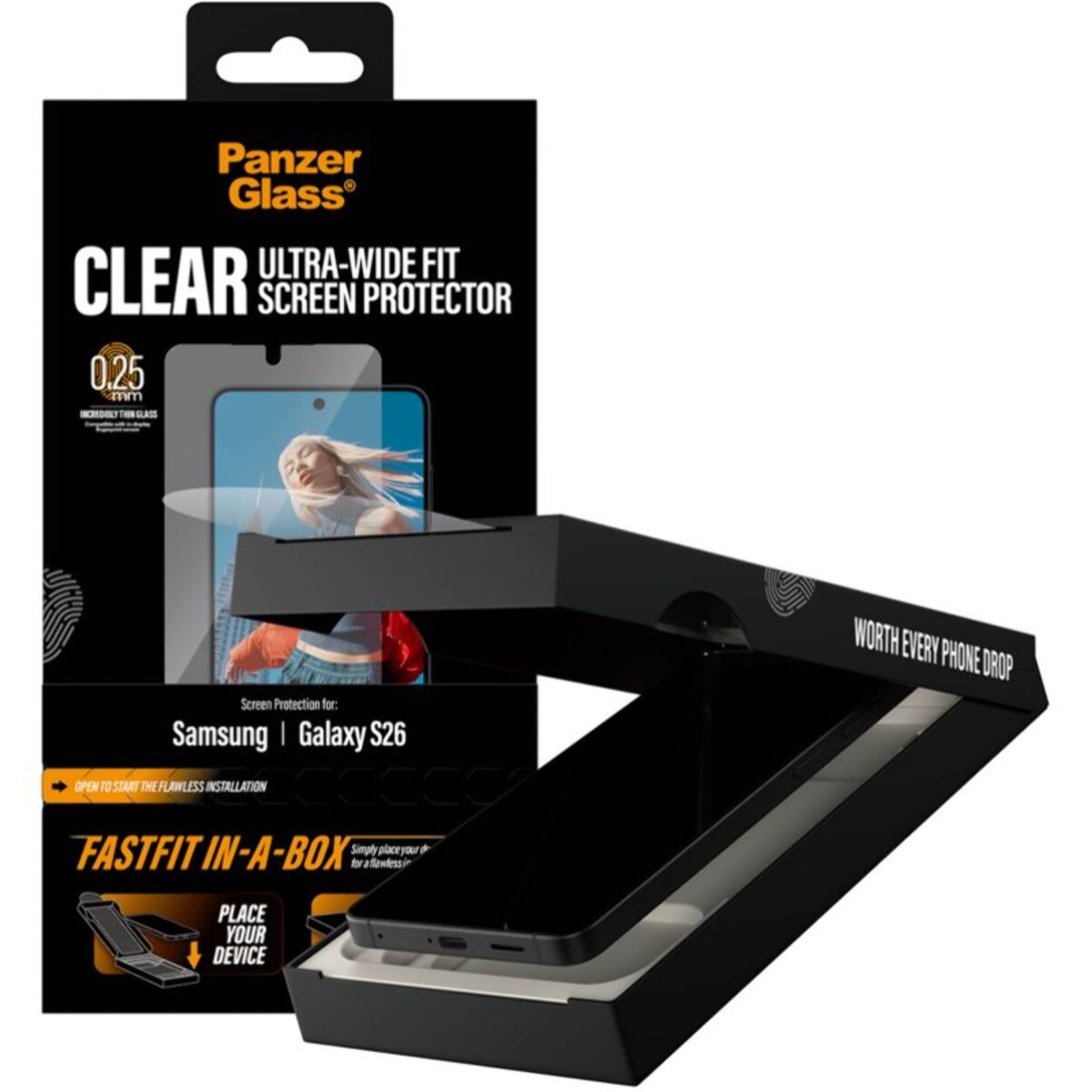 Protège écran PANZERGLASS Samsung Galaxy S26 pose facile