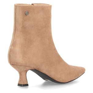 Botin elegante de tacon bajo con cremallera para mujer.