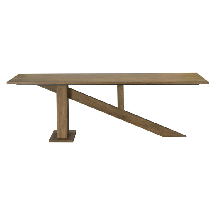 Table chêne massif 240 cm pied oblique HUDSON