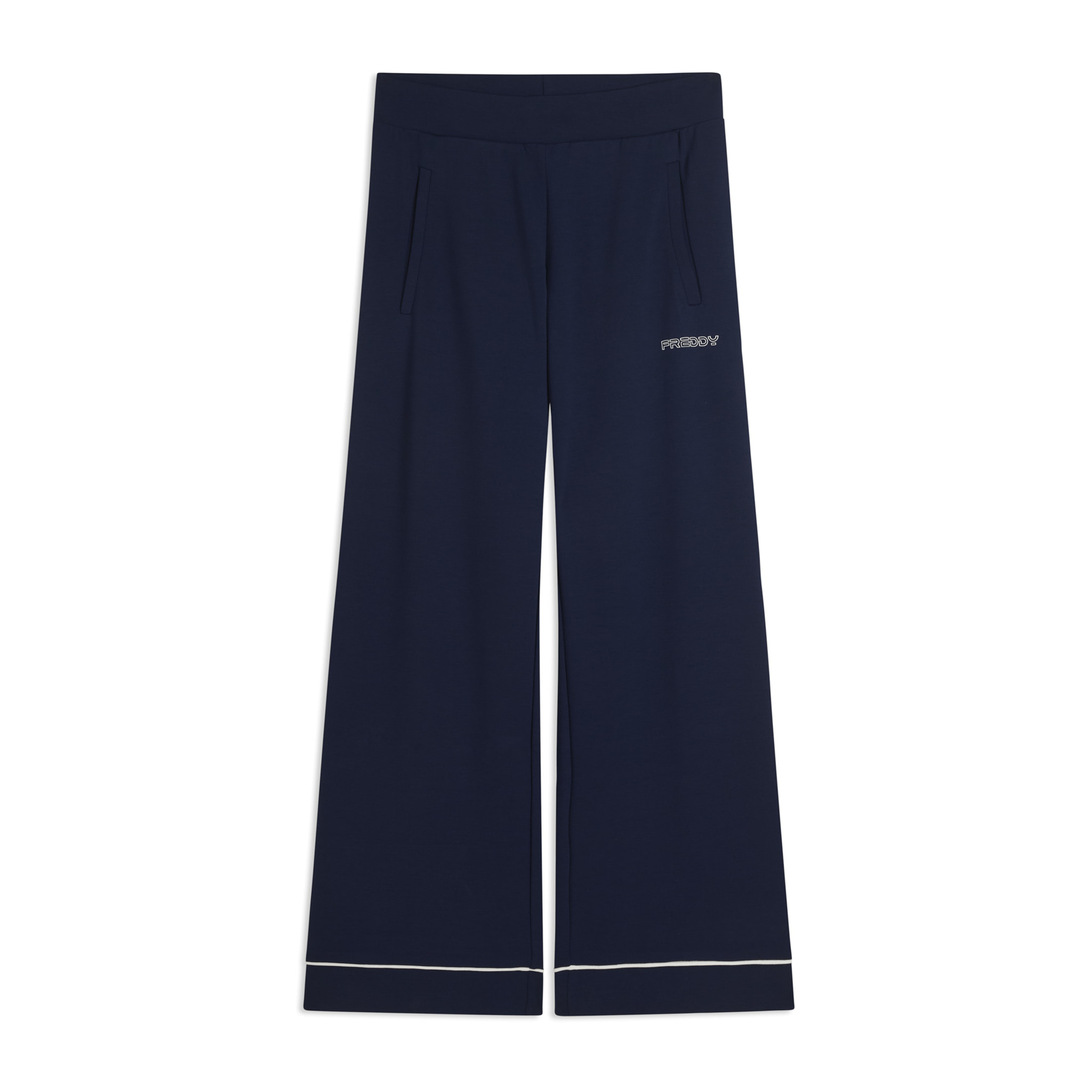 Pantaloni Sportivi Wide Leg Cropped con tasche interne