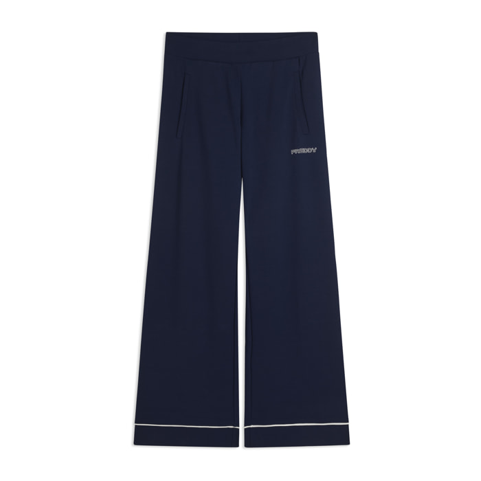 Pantaloni Sportivi Wide Leg Cropped con tasche interne