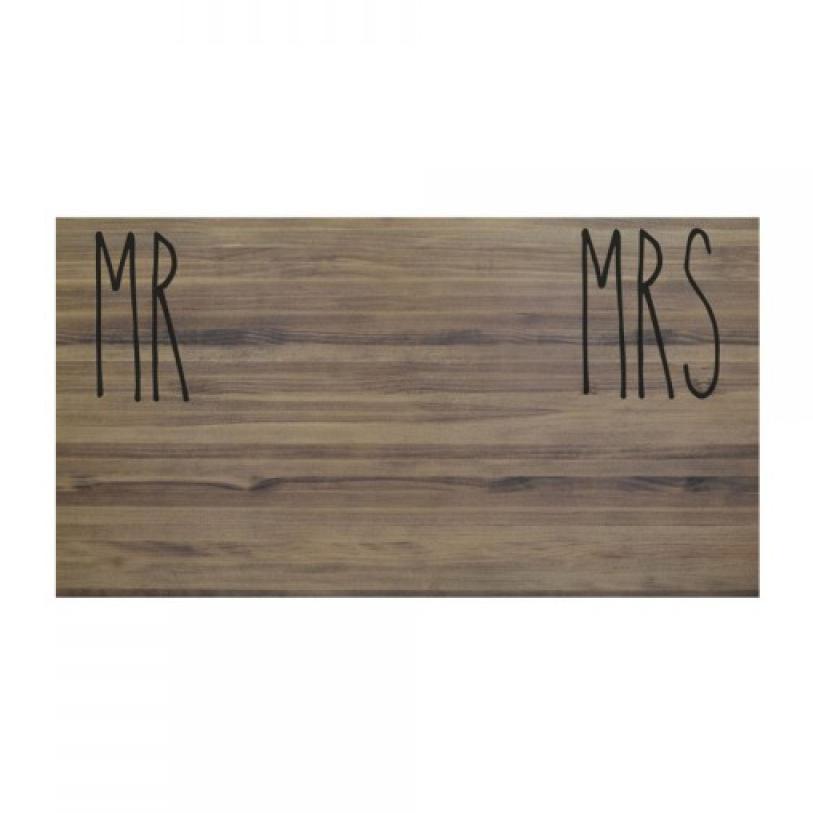 Cabecero de madera roble oscuro 'Mr & Mrs'