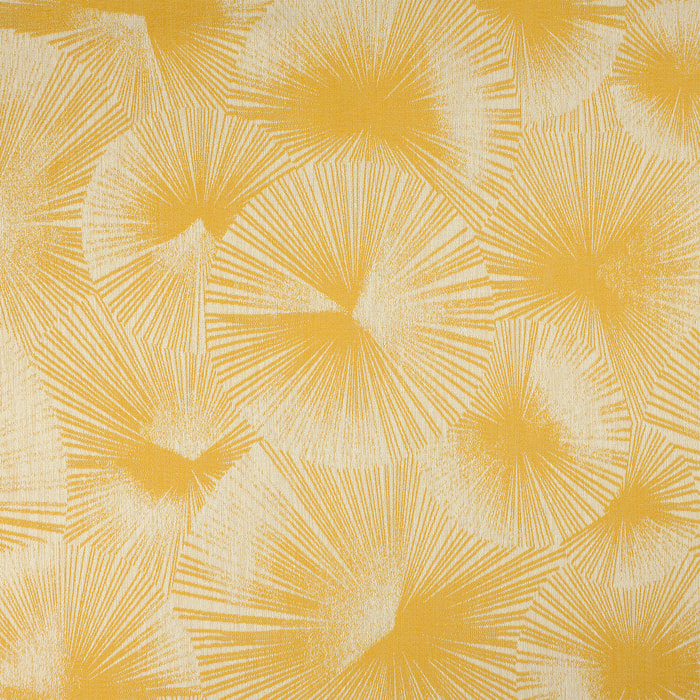 Rideau jacquard motif soleil à oeillets - Jaune
