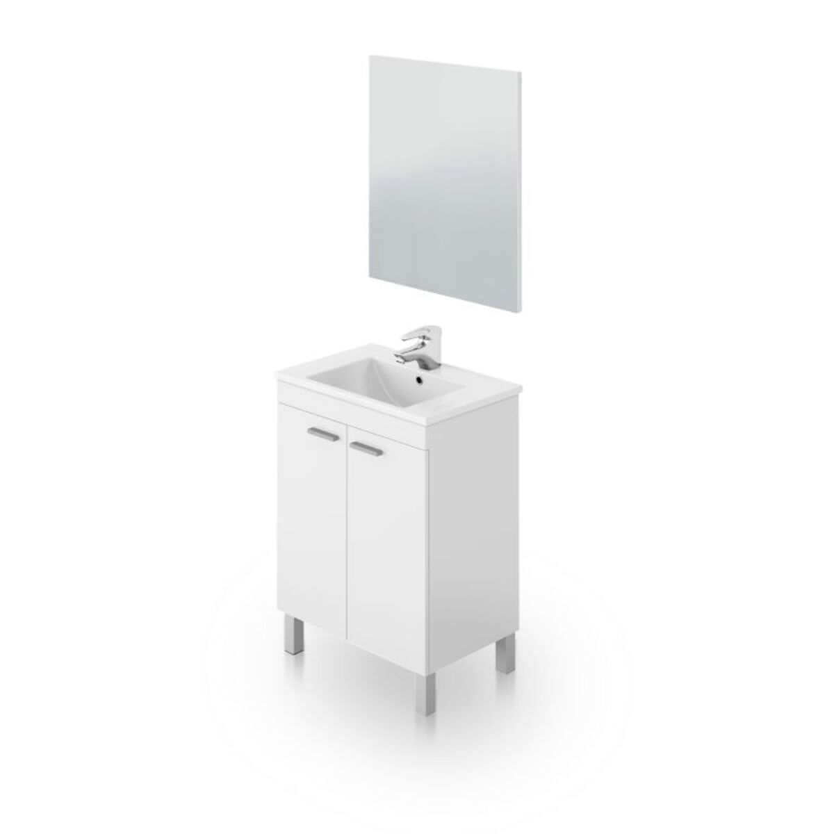 Mueble de baño con espejo Liz 60 Blanco Brillo