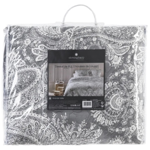 Dessus de lit 2 taies "Marie" gris souris 260x240cm