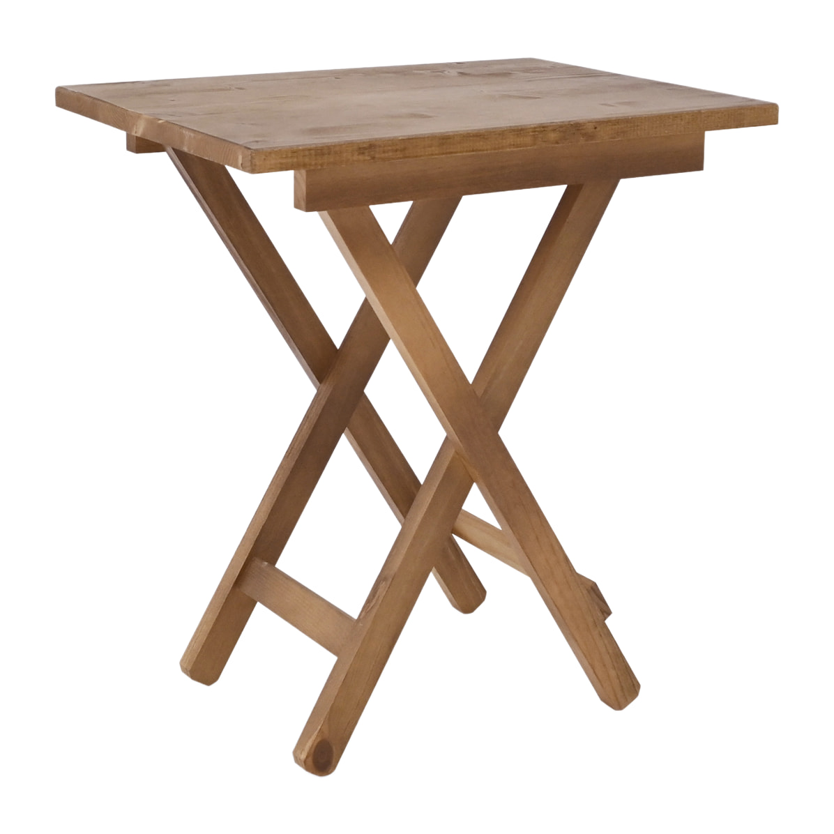 Table basse pliante en bois massif ton chêne foncé 48,5x53cm Hauteur: 53 Longueur: 48.5 Largeur: 35