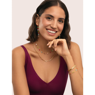 Orecchino Drop Orchid Argento Placcato Oro