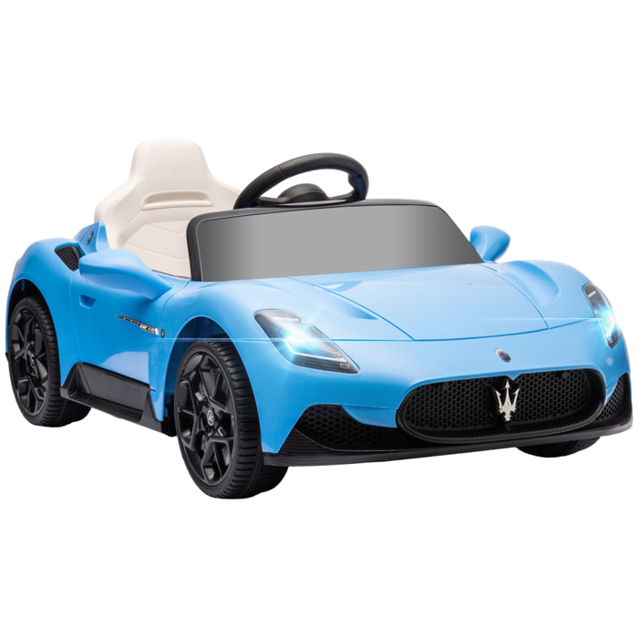 Coche Eléctrico para Niños de +3 Años con Licencia Maserati MC20 Carro Eléctrico Infantil con Batería 12V Mando a Distancia Faros Bocina Música y Pantalla Azul