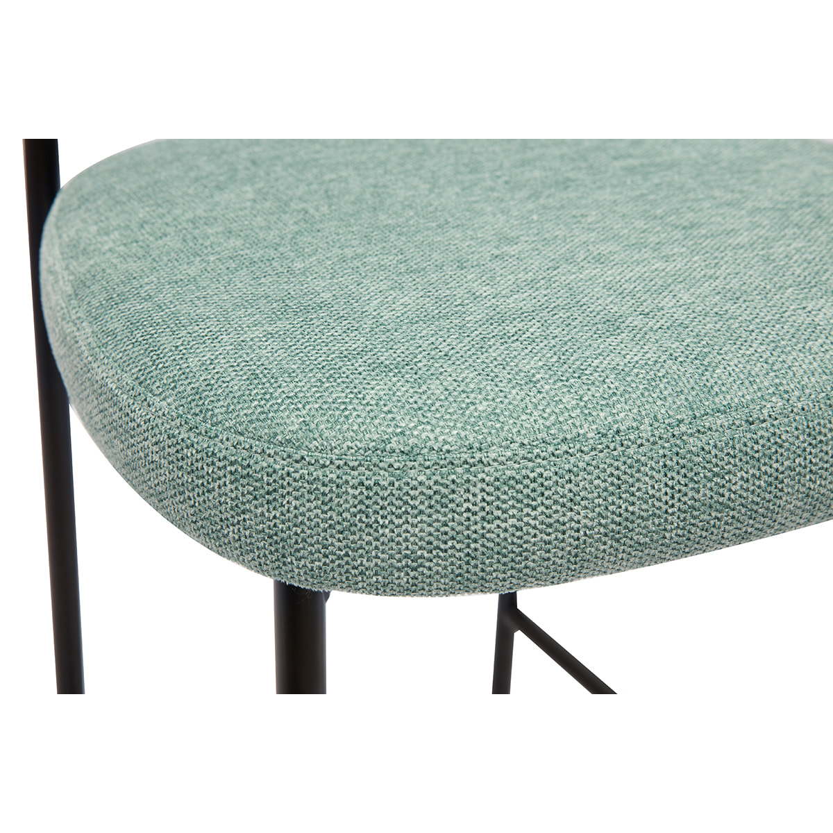 Tabourets de bar fixes en tissu effet velours texturé vert céladon H65 cm (lot de 2) BREKA