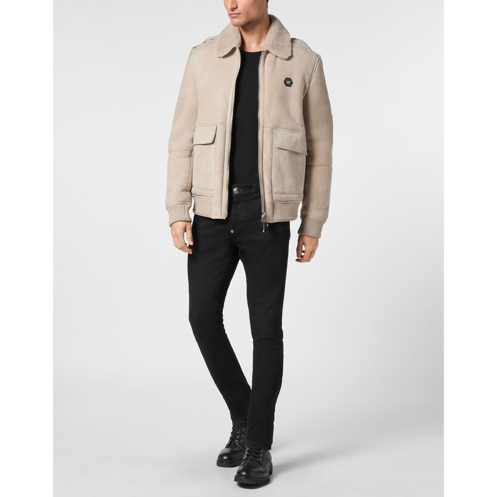 PHILIPP PLEIN Bomber de cuero