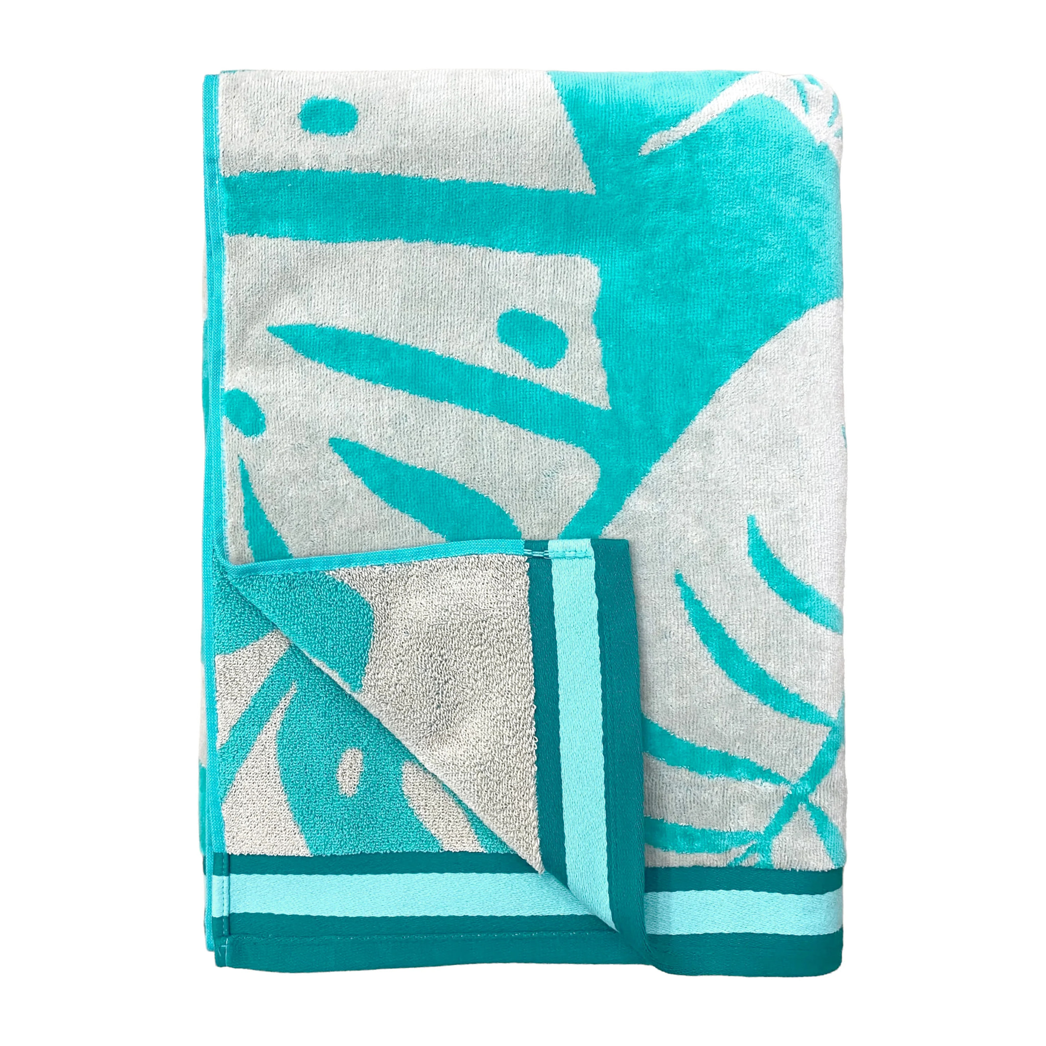 Serviette de plage éponge velours Jacquard - Floresta - 100x175cm - 470g/m²