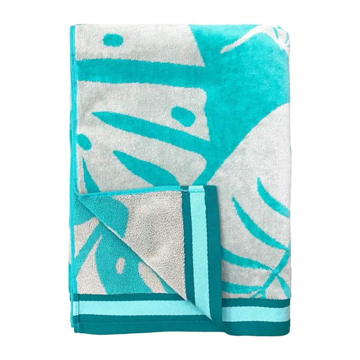 Serviette de plage éponge velours Jacquard - Floresta - 100x175cm - 470g/m²