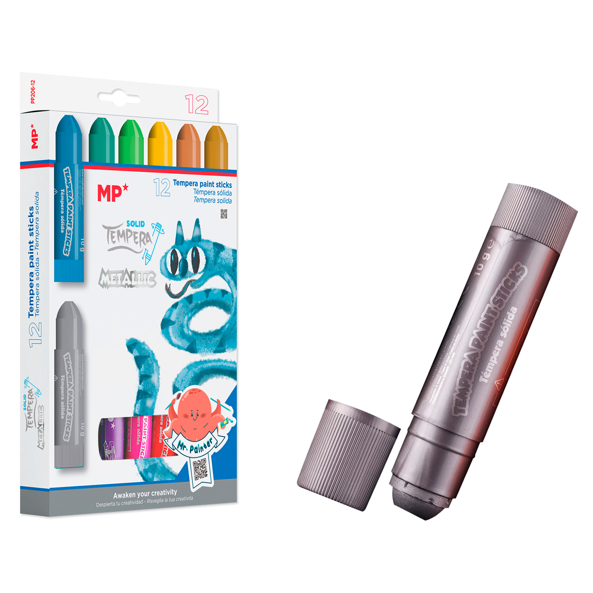 TEMPERA SOLIDA METALLIZZATA 12 Pz.