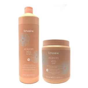 ECHOSLINE Kit Keratin Veg Shampoo 1000ml + Mask 1000ml