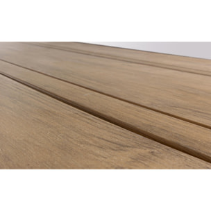 Tavolo da giardino ELIAS con piano effetto teak e gambe antracite, 198×100 cm