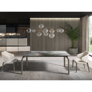 Silla Angel Cerdá con asiento y respaldo tapizados en polipiel en crema patas de madera de roble en ceniza 53x54x82cm