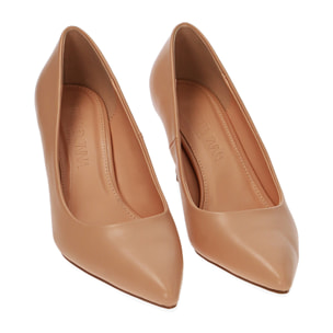 Zapatos de salón nude, tacón de 7 cm