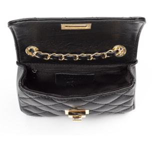 Amaro borsa a tracolla Donna. Pelle autentica Sauvage Trapuntata.