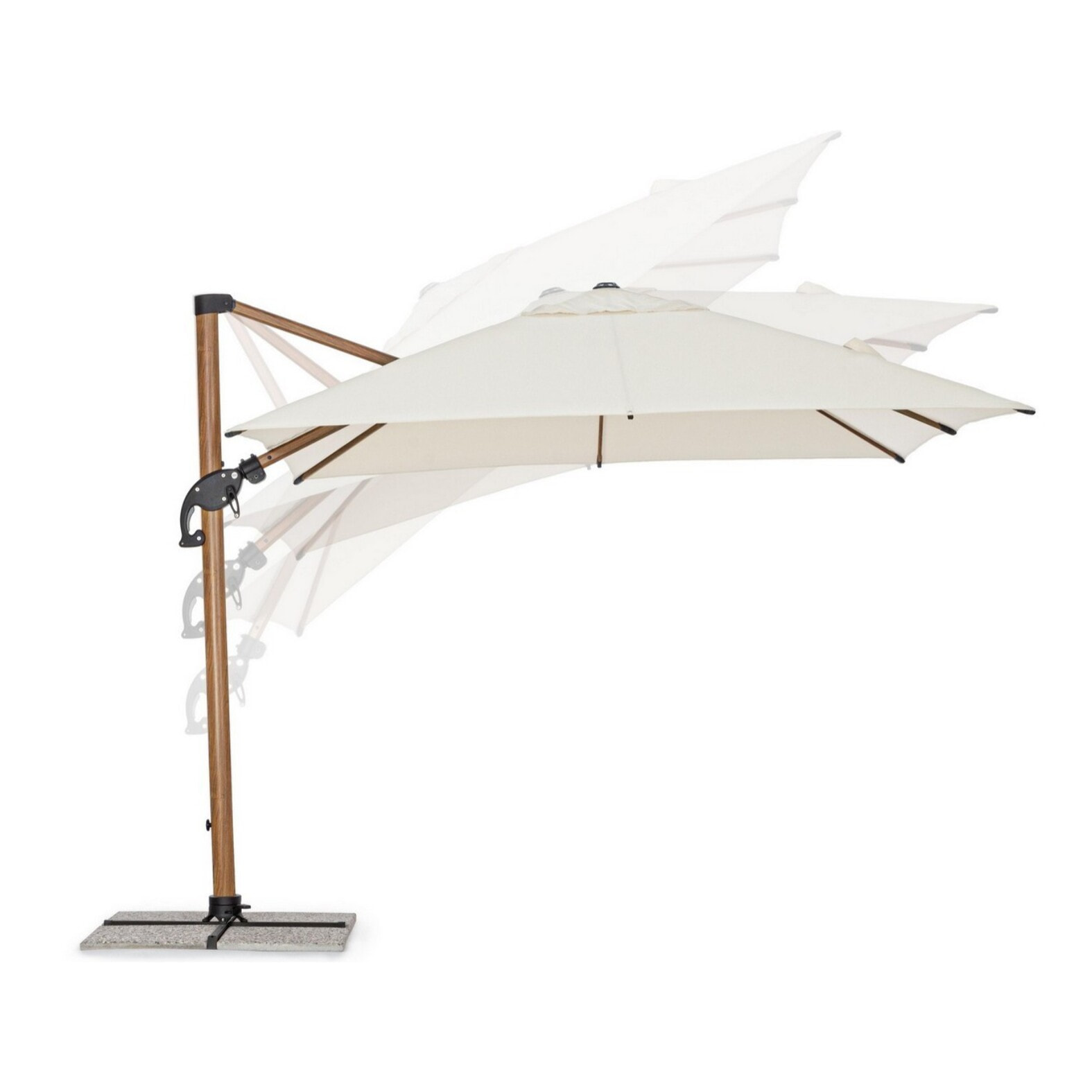 Ombrellone a braccio ORION in alluminio effetto legno, telo beige 3x3