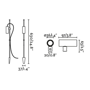 CLAP 1030 Piquet noir 6W 3000K 38º