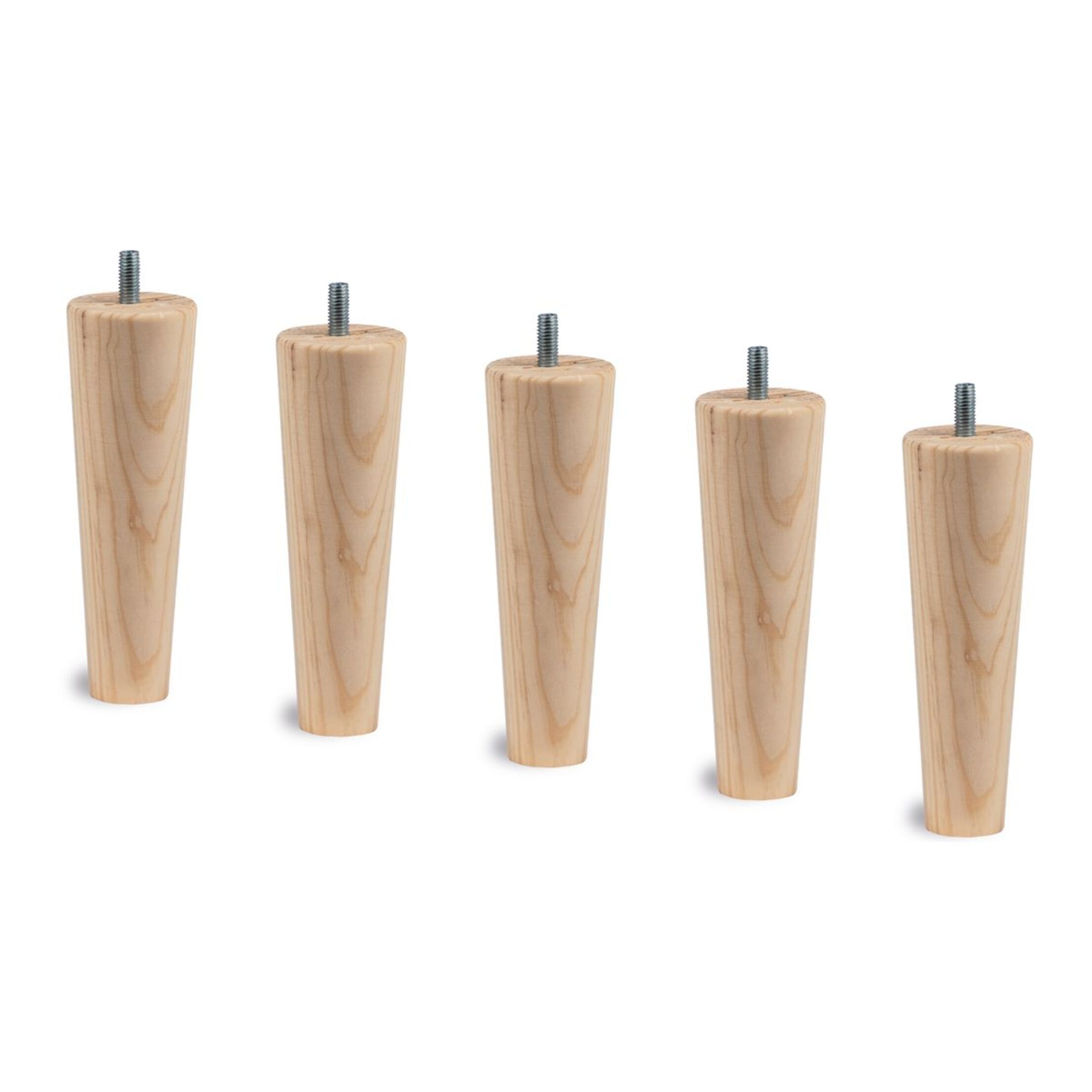 Lit Windsor double Sommier monobloc en tissu - pieds bois