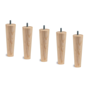 Lit Windsor double Sommier monobloc en tissu - pieds bois