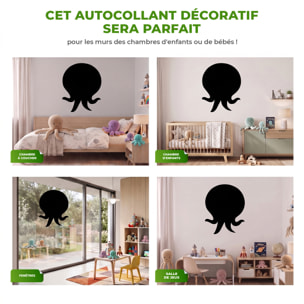 Sticker ardoise tableau noir - stickers muraux adhésif effaçable - SILHOUETTE PIEUVRE