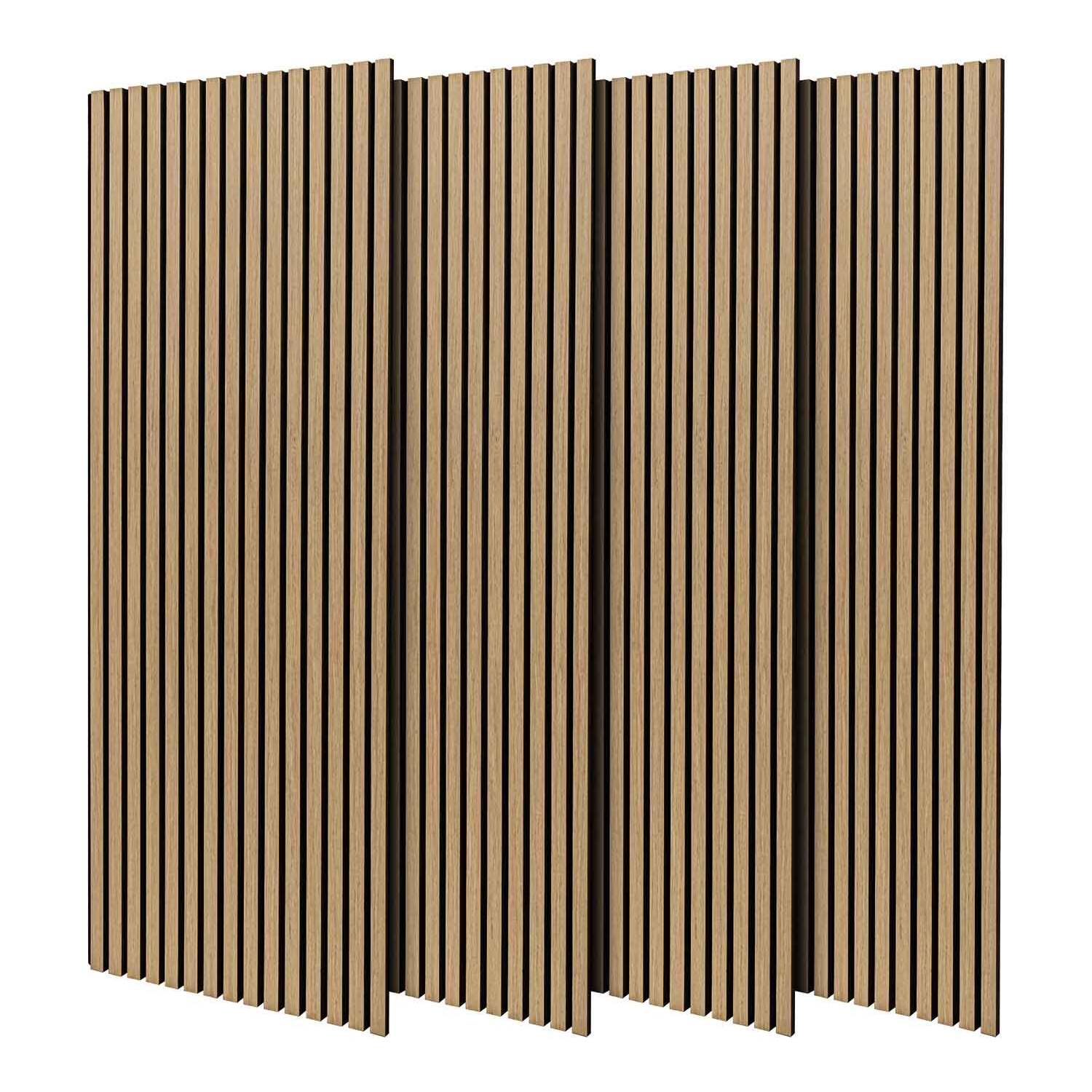 Beethoven - Set di 4 pannelli fonoassorbenti decorativi in legno 150x60 cm, beige
