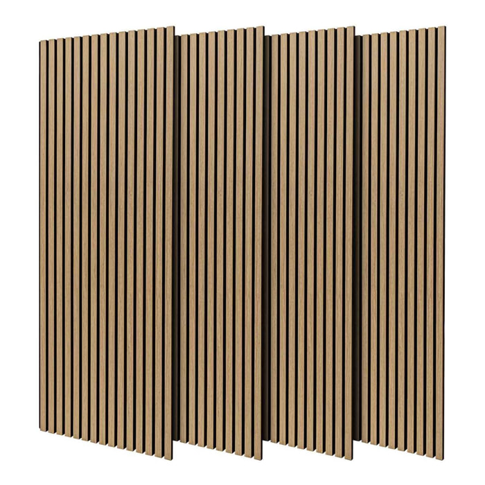 Beethoven - Set di 4 pannelli fonoassorbenti decorativi in legno 150x60 cm, beige