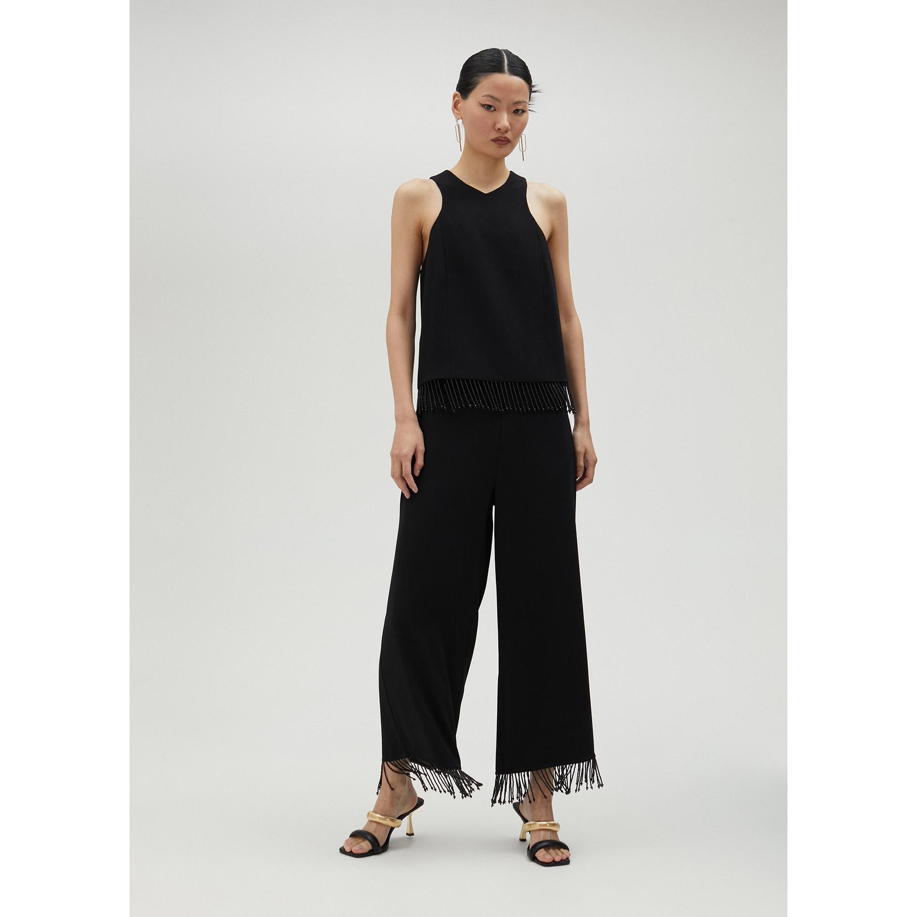 Top con frange e strass