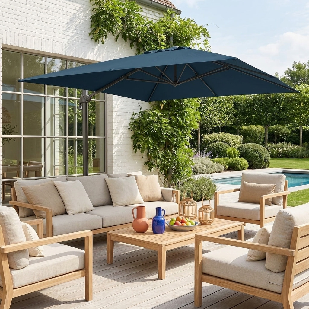 Parasol déporté rectangulaire 3x4m WIMEREUX