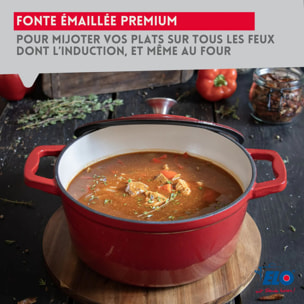 Cocotte en fonte émaillée 26 cm rouge cerise 4.5 L Elo
