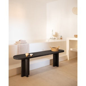 Banc en bois massif ton noir en différentes tailles