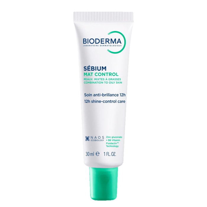 Sébium Mat Control - Soin Hydratant Anti-Brillance - Peaux Sensibles Mixtes à Grasses 30 ml