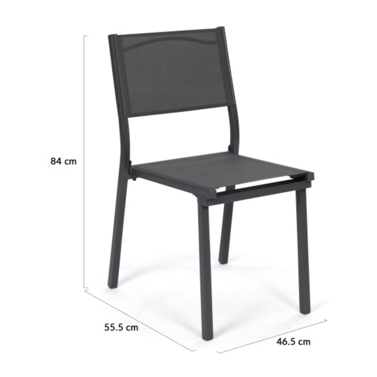 Chaises de jardin empilables en textilène grises - lot de 6