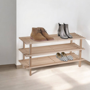 Zapatero de madera 3 baldas 77x26x40cm