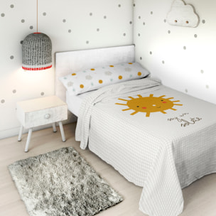 Haciendo el Indio - Juego de Sábanas Estampadas - Infantil - Incluye 1 Funda de Almohada - 100% Algodón - Solete A