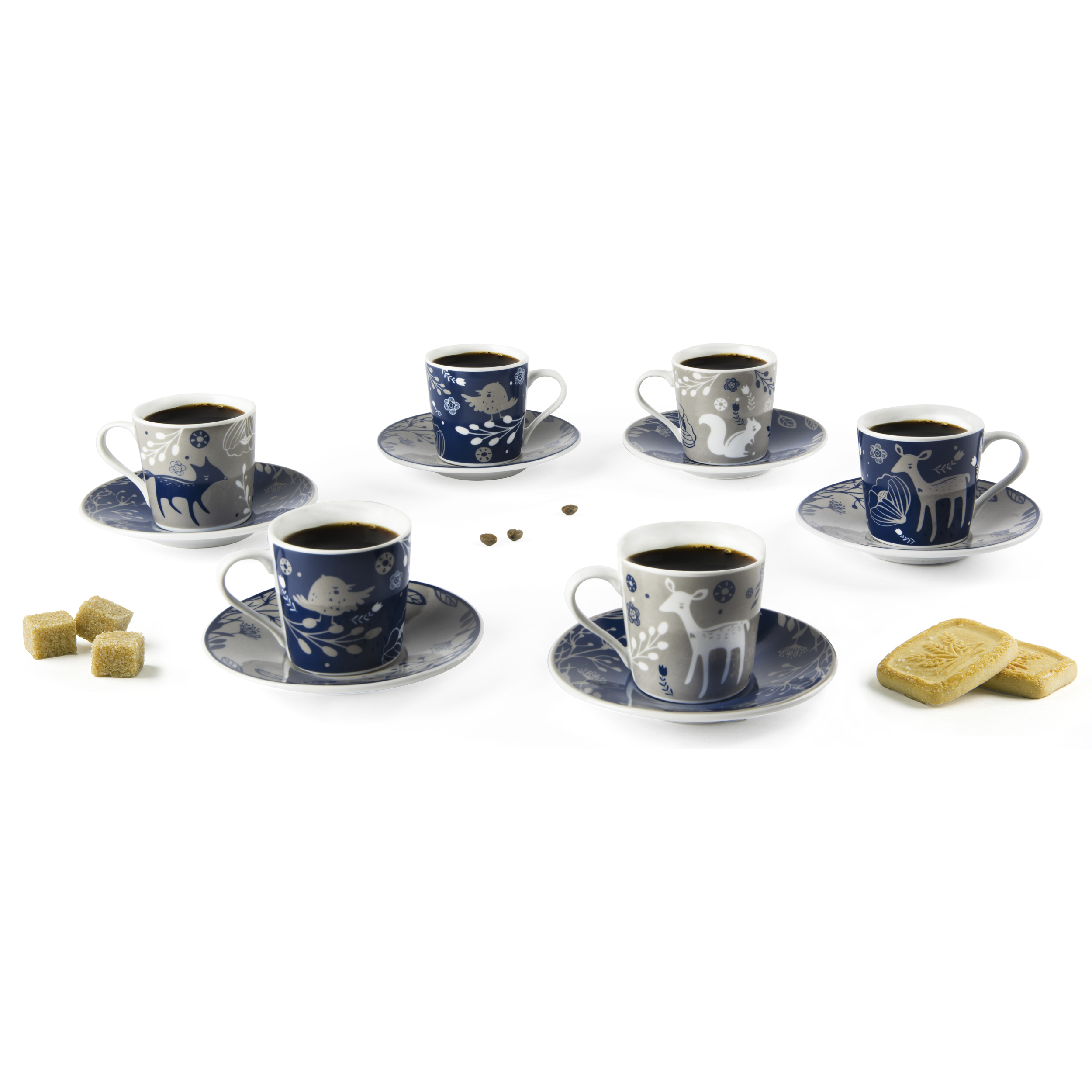 Set 6 tazze caffè Excelsa Suomi, porcellana multicolore