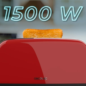 Cecotec Grille-pain vertical Toastin' time 1500 Red Lite