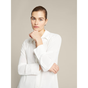 Elena Mirò - Camisa de viscosa con cordones - Blanco