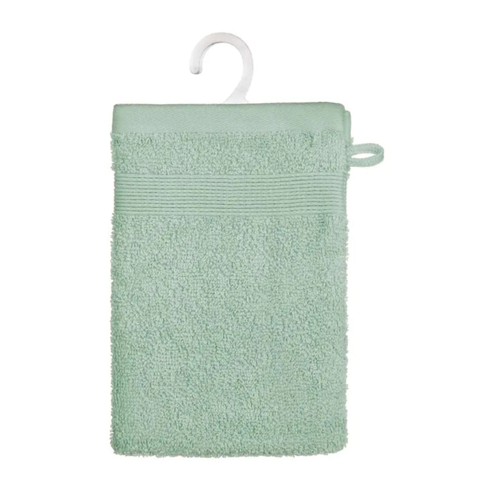 Lot de 2 gants de toilette vert 15x21cm