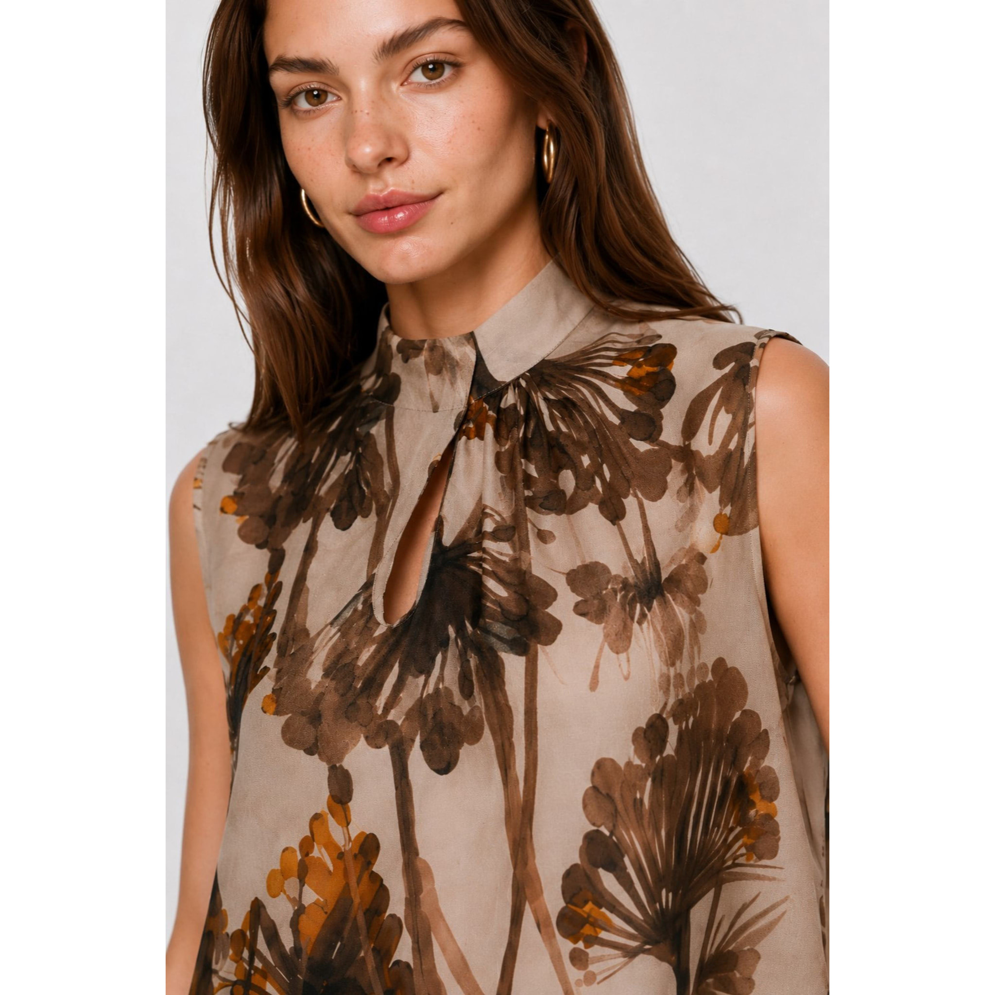 Kocca - Top da donna senza maniche in viscosa con stampa floreale Donna