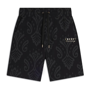 Bermuda in jersey con stampa floreale