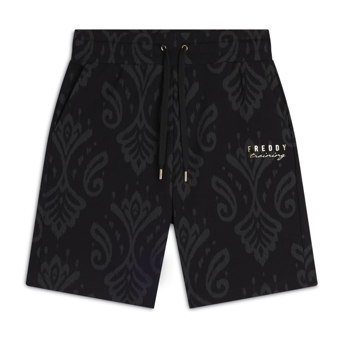 Bermuda in jersey con stampa floreale