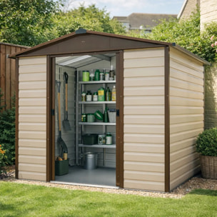 Abri de jardin métal Yardmaster 4,2 m² + kit d'ancrage